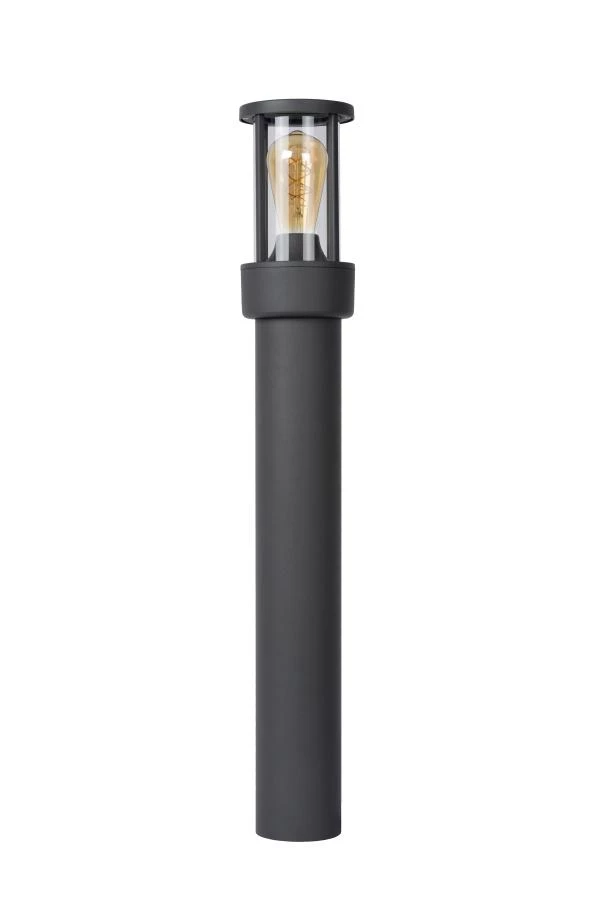 Lucide LORI - Bollard light - 1xE27 - IP44 - Day/Night Sensor - Anthracite - turned off